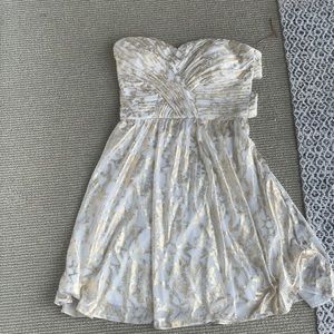 Formal gold and cream dress